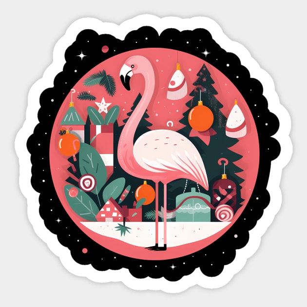 Flamingo Flock Sunset, Love Flamingos Sticker by dukito